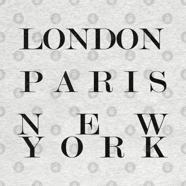 London Paris New York, Fashion logo by TheBlackCatprints